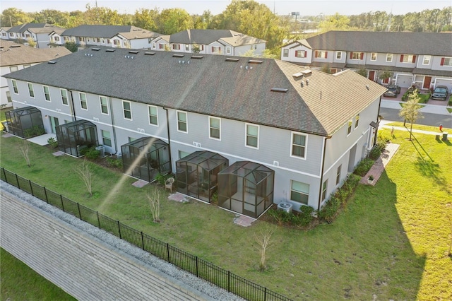 bird's eye view with a residential view