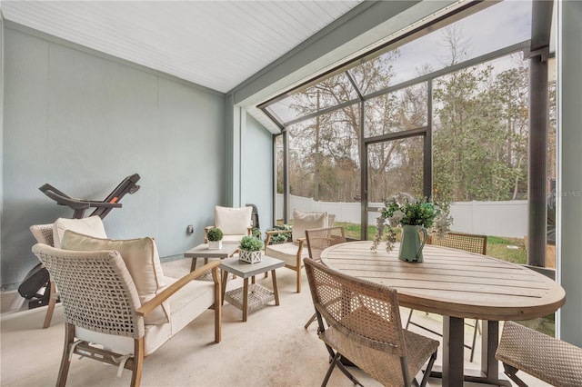 view of sunroom