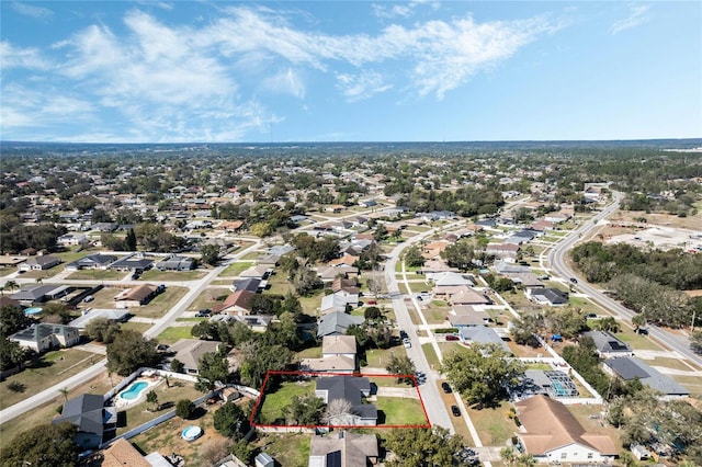 aerial view with a residential view