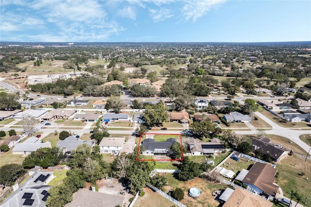 aerial view with a residential view