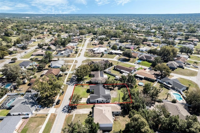 bird's eye view featuring a residential view