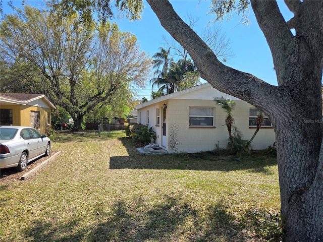 view of yard with fence