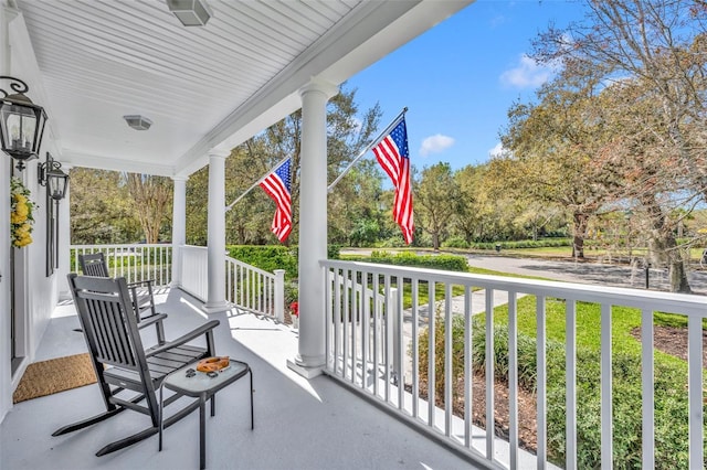 balcony with covered porch