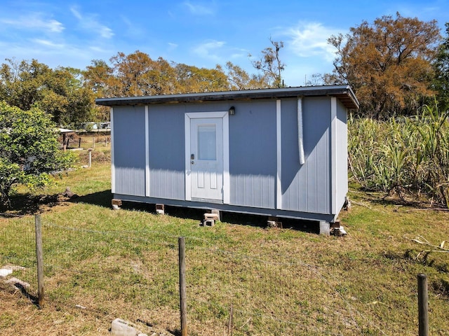 view of shed