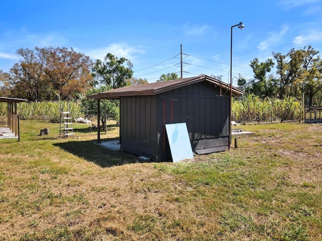 view of shed