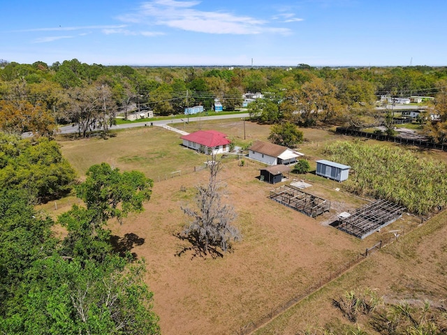 drone / aerial view with a rural view