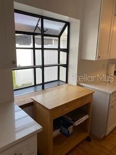 kitchen featuring light countertops