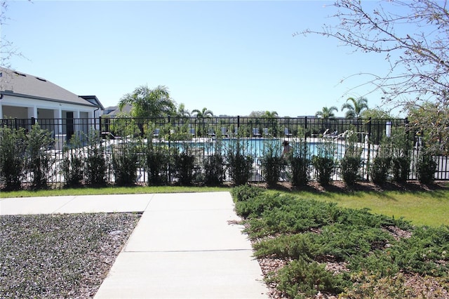 community pool with fence