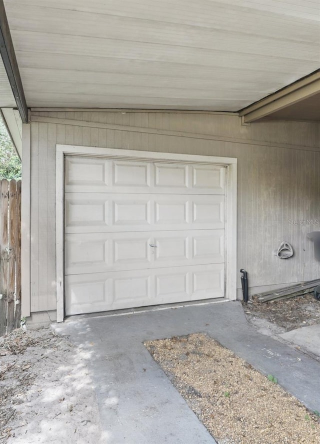 view of garage