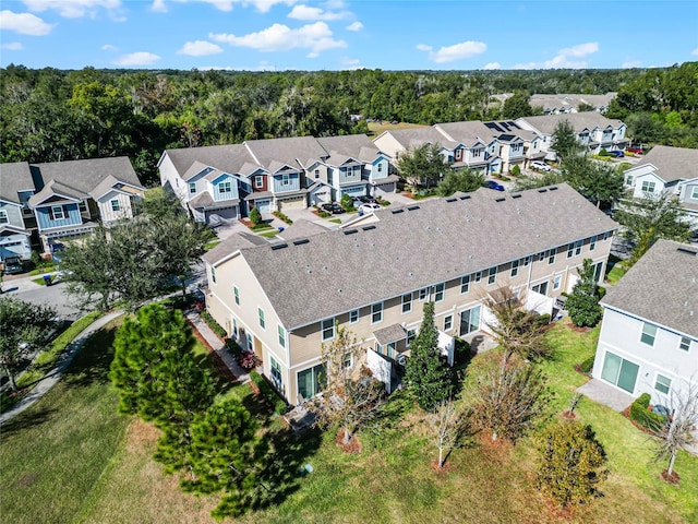 aerial view with a residential view