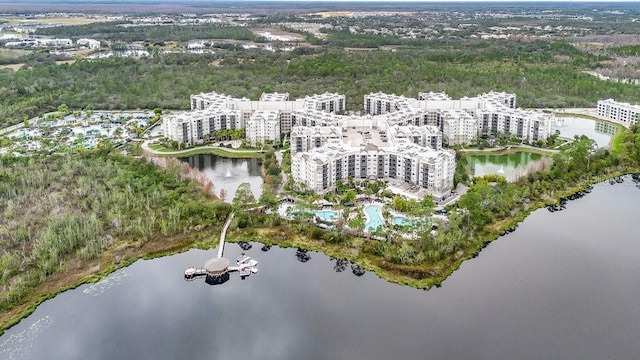 bird's eye view with a water view and a city view