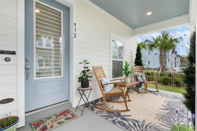 entrance to property with a porch