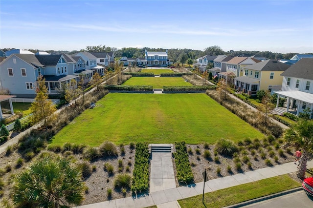 drone / aerial view with a residential view