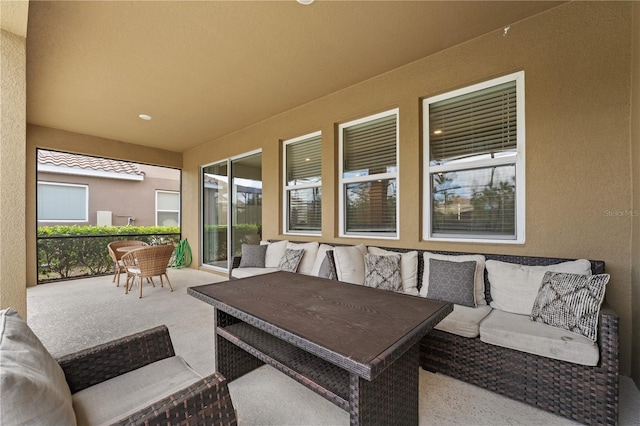 view of patio featuring outdoor lounge area