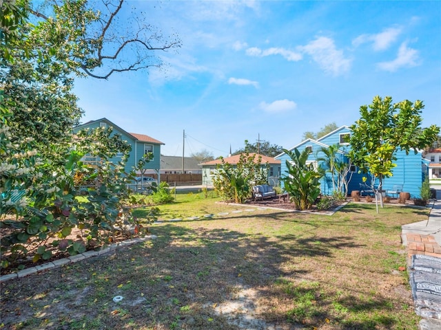 view of yard featuring fence