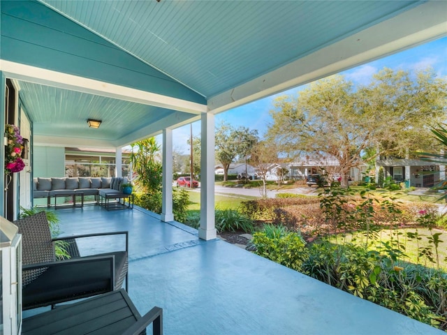 view of patio featuring covered porch