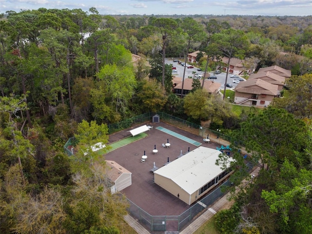 aerial view with a forest view