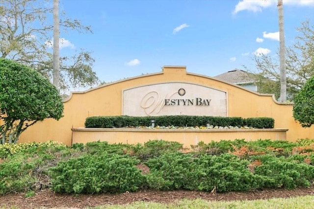 view of community sign