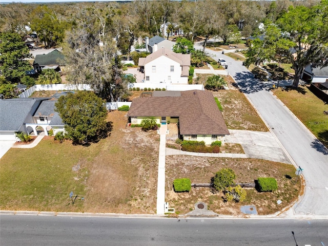 drone / aerial view with a residential view