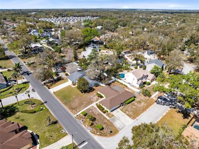 birds eye view of property with a residential view