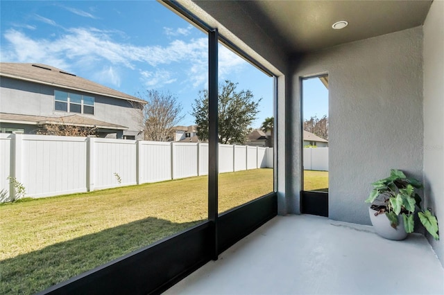 view of sunroom