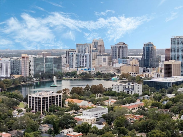 view of city featuring a water view