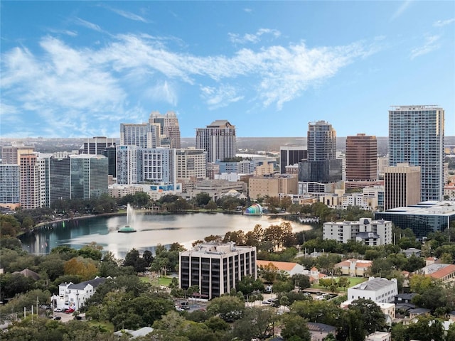 view of city featuring a water view