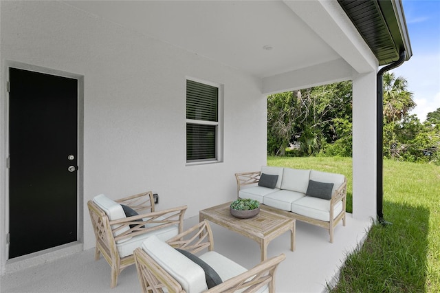 view of patio / terrace featuring an outdoor living space