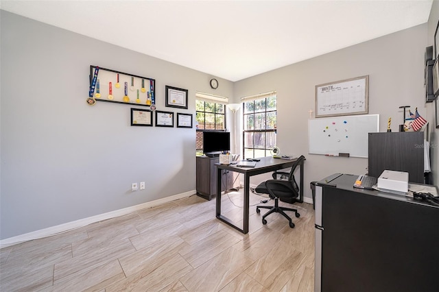 office area with baseboards