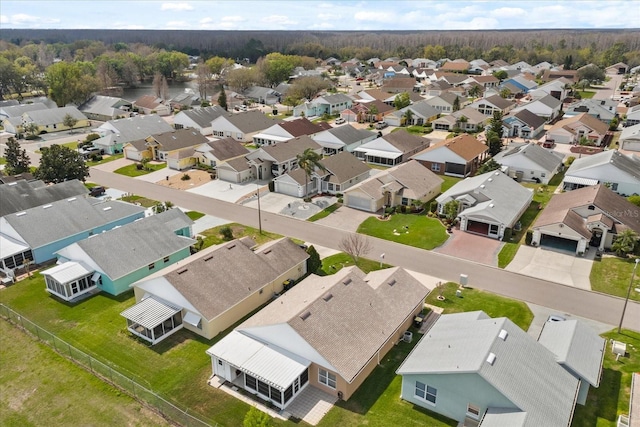 bird's eye view with a residential view