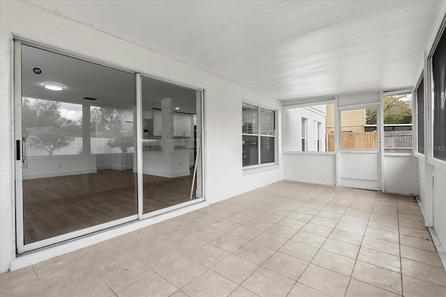 view of unfurnished sunroom