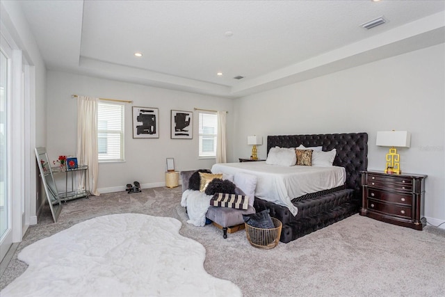 15724 Cutter Sail Pl, Winter Garden, FL 34787 - bedroom featuring carpet, a raised ceiling, baseboards, and recessed lighting
