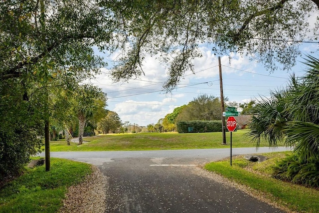 view of road featuring traffic signs