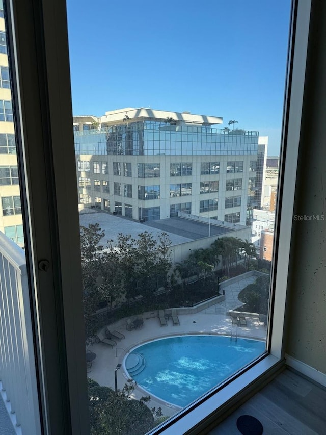 balcony with a city view