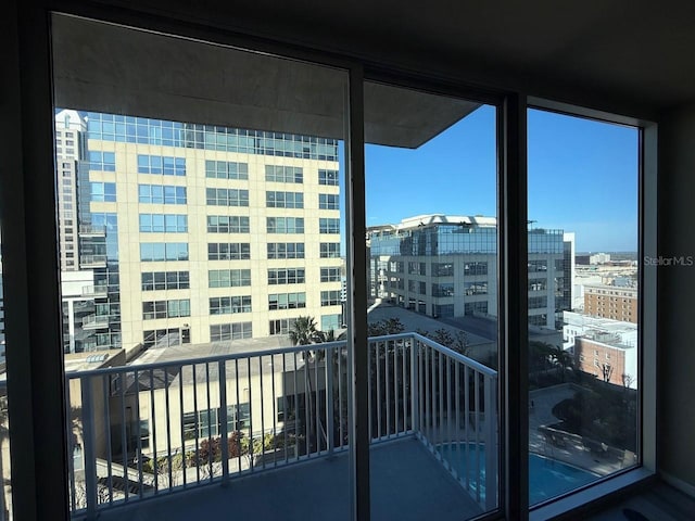 balcony with a city view