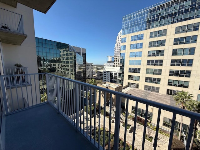 balcony featuring a city view