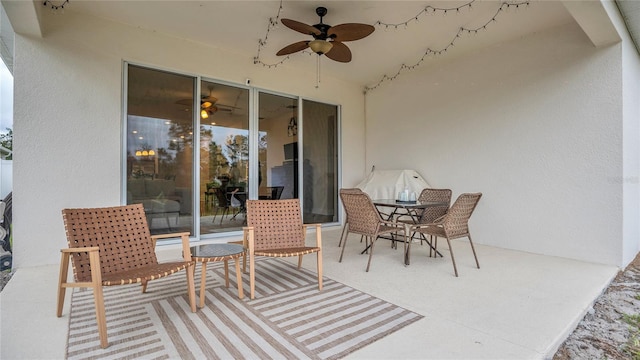 view of patio / terrace with a ceiling fan
