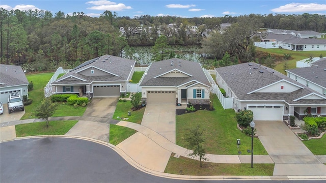birds eye view of property with a residential view