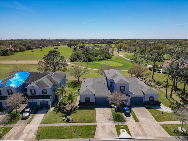 aerial view with view of golf course