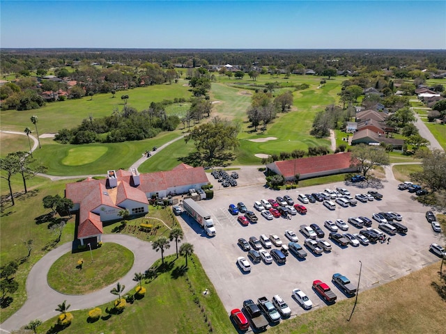 birds eye view of property featuring golf course view