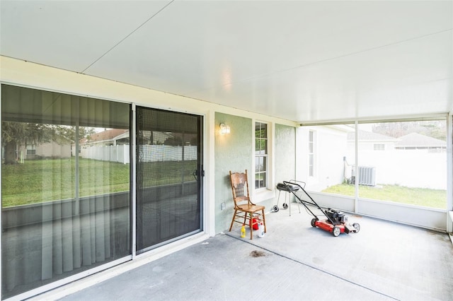 view of unfurnished sunroom