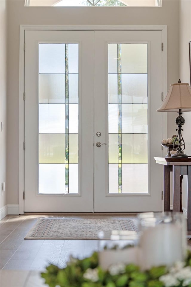 doorway to outside featuring french doors and a wealth of natural light