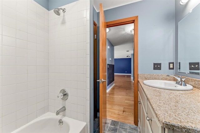 full bathroom featuring shower / bathing tub combination and vanity