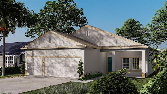 view of home's exterior with an attached garage and driveway