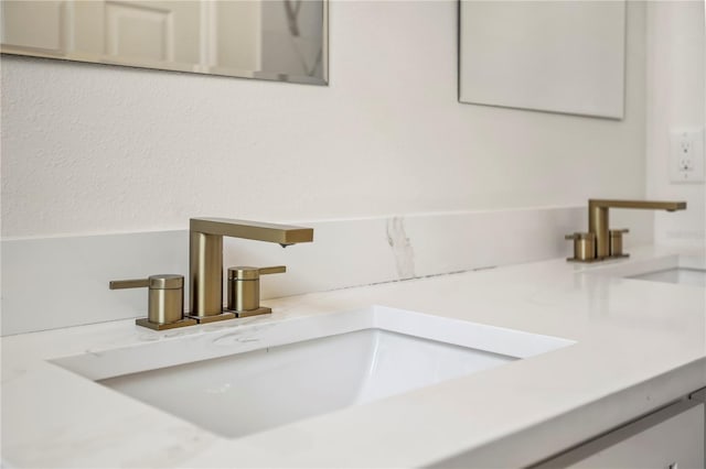 room details with double vanity and a sink