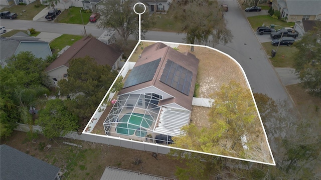 102 Ethan Ave, Davenport, FL 33897 - aerial view of residential area with property parcel outlined and a pool area