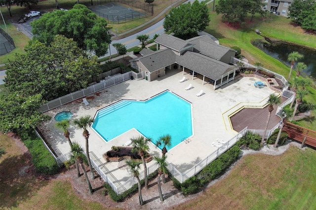 pool featuring a patio area and a fenced backyard