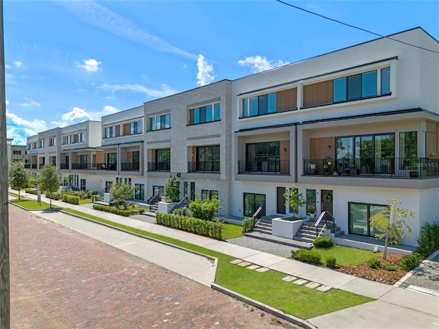 exterior space featuring stucco siding