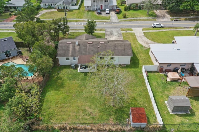 aerial view with a residential view