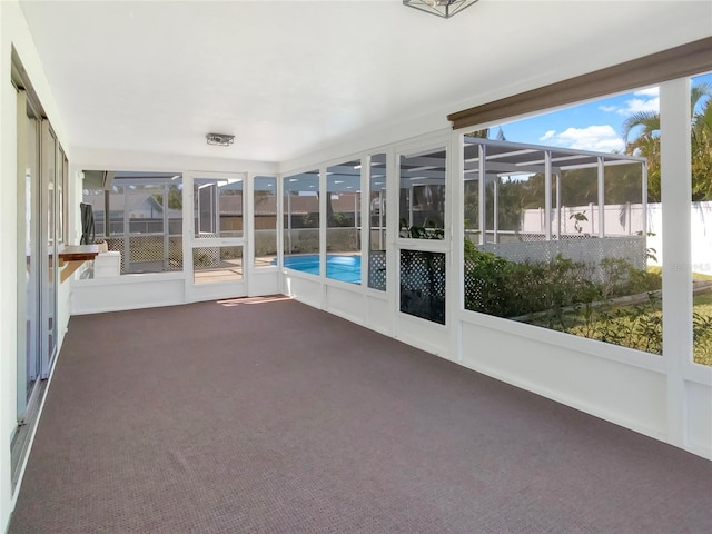 view of unfurnished sunroom